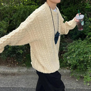 Cable knit oversized sweater