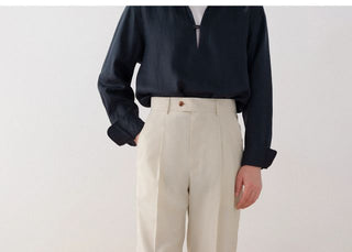 [CULTUM] Relaxed Washable Pleated Trousers