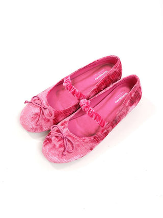 [Moromoro2] Velvet Bow Ballet Flats