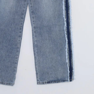 Line Point Wide Denim Pants