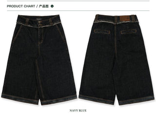 [Moromoro2] Frayed Waistband Wide Leg Jeans