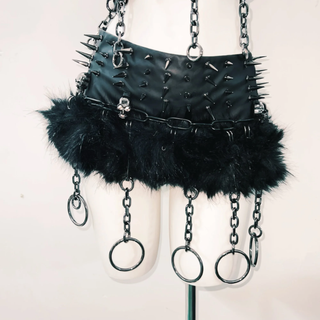 Rivet skull applique o ring cami top