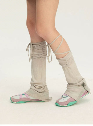 [Monterest] Lyocell Wool Blend Lace-Up Leg Warmers