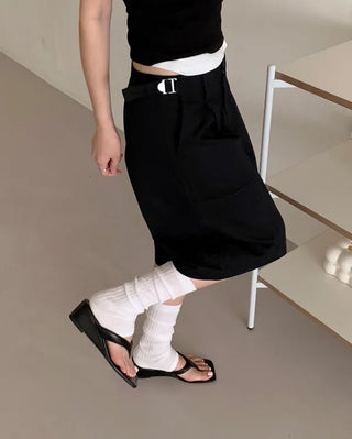 [3 colors] Square wedge beach sandal slippers