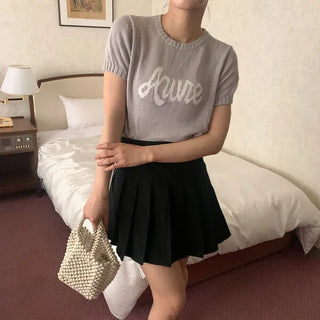 Pleated mini skirt