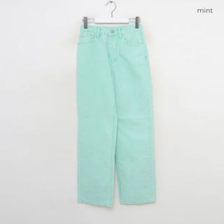 Colored straight denim pants