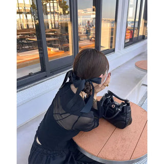 Frilled blouse cardigan