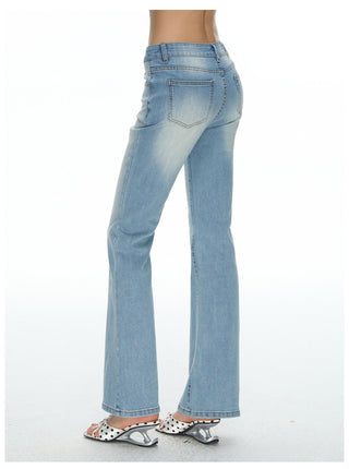 [NECY] Light Washed Flare Jeans