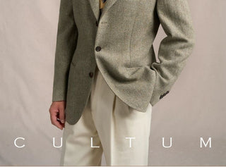 [CULTUM] Heavyweight Wool Herringbone Blazer