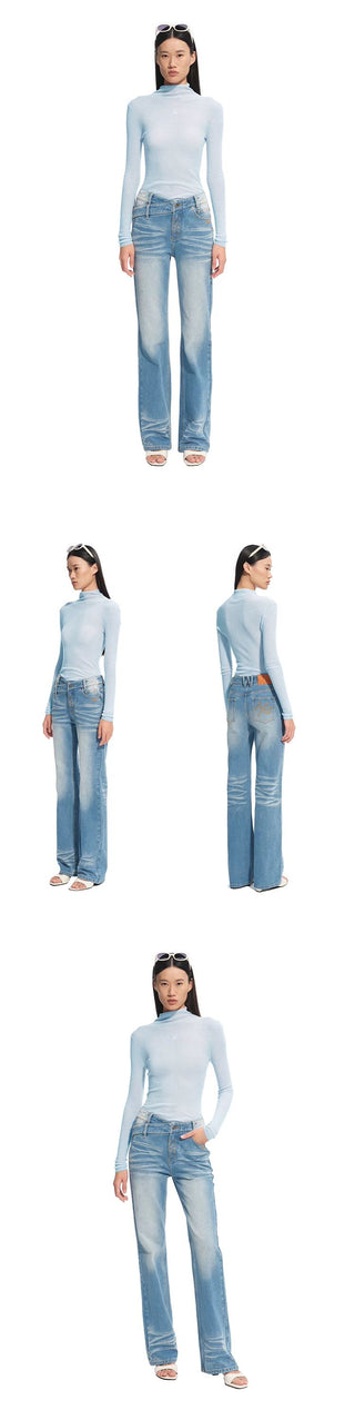 [NOTAWEAR] V-Waist Slim Straight Jeans