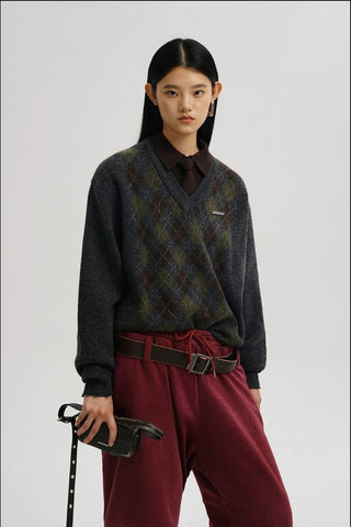 [MASONPRINCE] Argyle Cardigan/Sweater