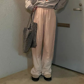Summer nylon elastic waist pants