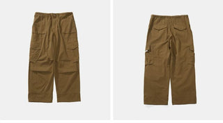 [Monterest] Grid Cotton Drawstring Paratrooper Pants