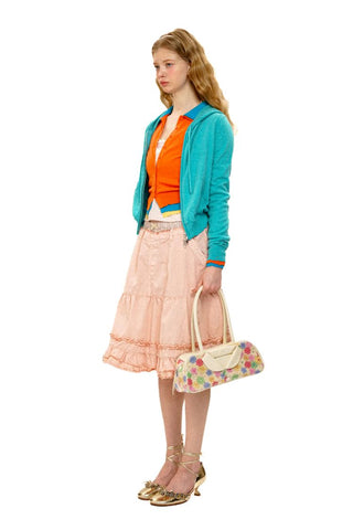 [Moromoro2] Layered Waist Ruffle A-Line  Skirt