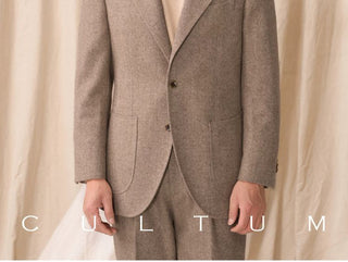 [CULTUM] Wool Blend Herringbone Tweed Suit