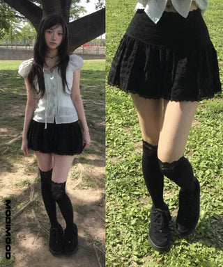 Simi Lace Frill Mini Skirt - 2 colors