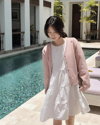 (3 colors) Back Point Argyle Cardigan