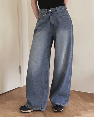 (short/basic/long) Two-button wide denim pants