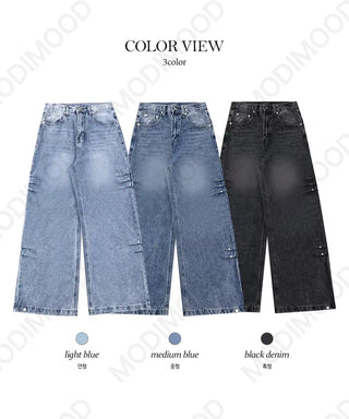 Wiki Buckle Side Pintuck Semi-Wide Pants - 3 Colors