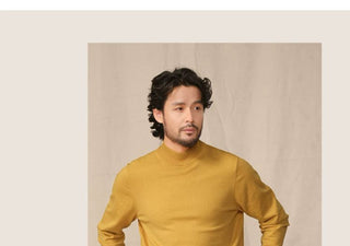 [CULTUM] Cashmere Blend Mock Neck Sweater