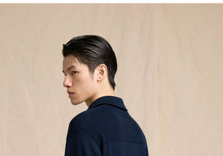 [CULTUM] Half-Zip Striped Cotton Knit Sweater