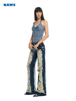 [NOTAWEAR] Denim Lightning Flare Pants