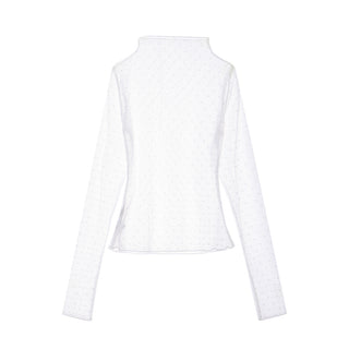 [NECY] Love Dot Lace Inner Top & Bat Sleeve Tie Cardigan
