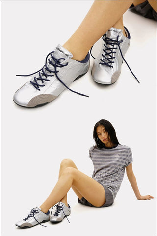 [MASONPRINCE] Aero Metallic Silver Sneakers