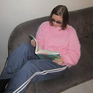 Fleece-lined wide-leg pants