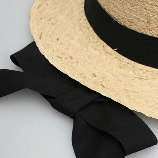 Ribbon boater hat
