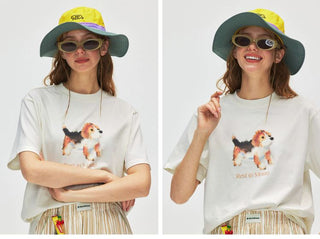 [Monterest] Ink Print Crewneck Cotton T-Shirt