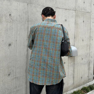 Unisex checkered long-sleeved shirt