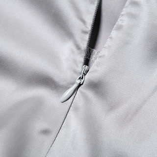 Zip-up u neck ruffle slit cami maxi dress