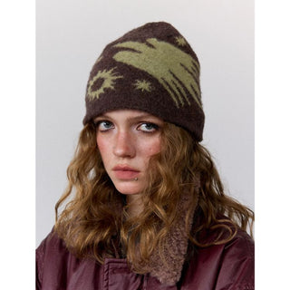 [Monterest] Jacquard Pattern Brushed Knit Beanie