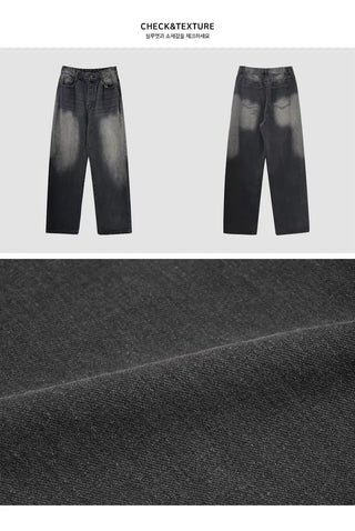 4-Season Sole Wide Denim Pants - 4 Colors