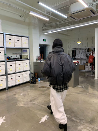 [NEVERSEEZ] Cropped Puffer Down Jacket