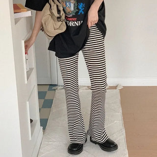 Slim-fit striped banding pants