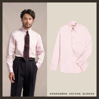 [CULTUM] 1930s Long Point Collar Cotton Shirt