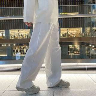 Side pintuck cotton pants