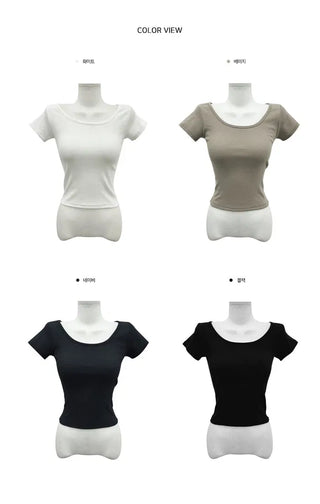 Ribbon Sweet Short Sleeve Strap T-Shirt - 4 Colors