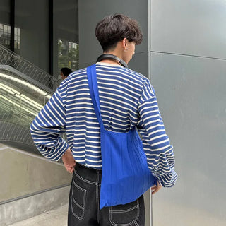 Two-tone striped long-sleeved T-shirt