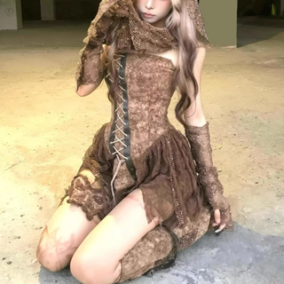 Lace up ruched tie dye tube pant set