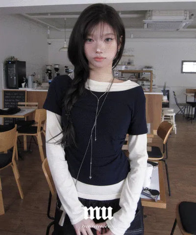 MOMUBASIC Layered Short Sleeve/Long Sleeve Set - 12 Colors