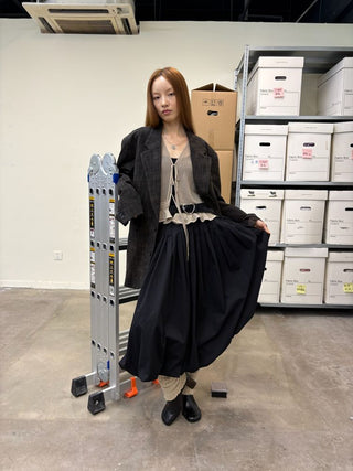 [NeverSeez] Strappy Spliced Midi Dress