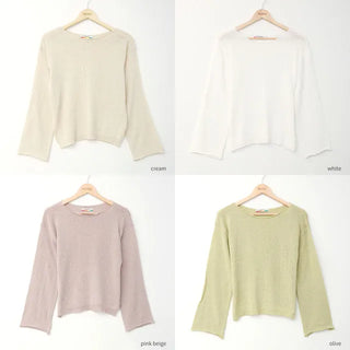 wave boat neck knit
