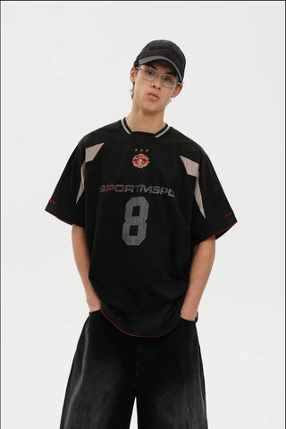 [MASONPRINCE] Oversized Deconstructed Jersey T-Shirt