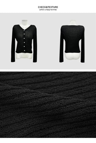 Powder Summer Boucle Daily Ribbed Cardigan - 5 Colors