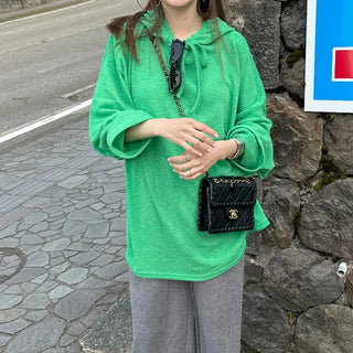 Oversized knit hoodie