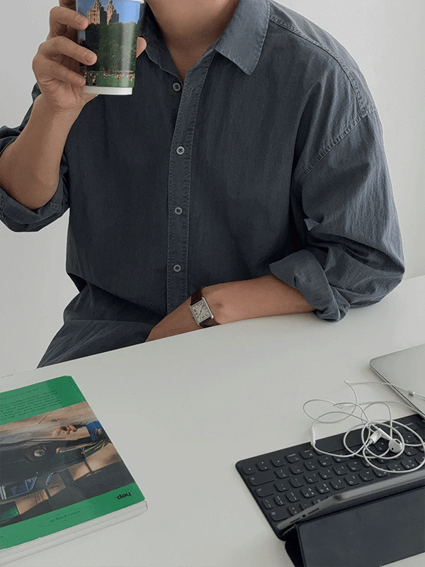 Luel Nylon Pigment Oversized Shirt