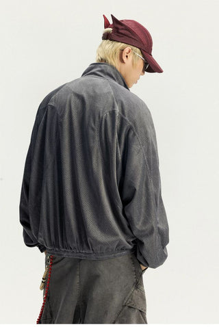 [Monterest] Washed Mesh Oversized Track Jacket